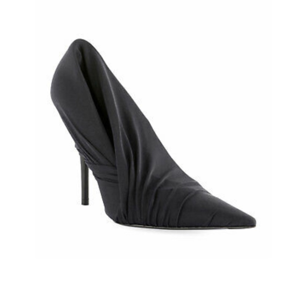 Balenciaga Black Jersey Knife Wrap Pump